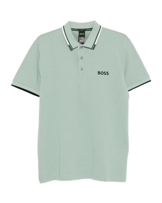 Boss Green Striped-Trim Polo Shirt for men