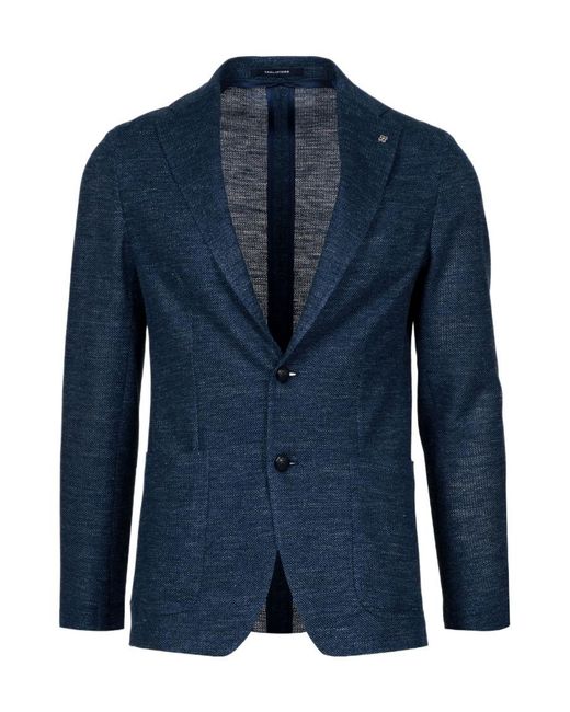 Tagliatore Blue Long Sleeved Suit Jacket for men