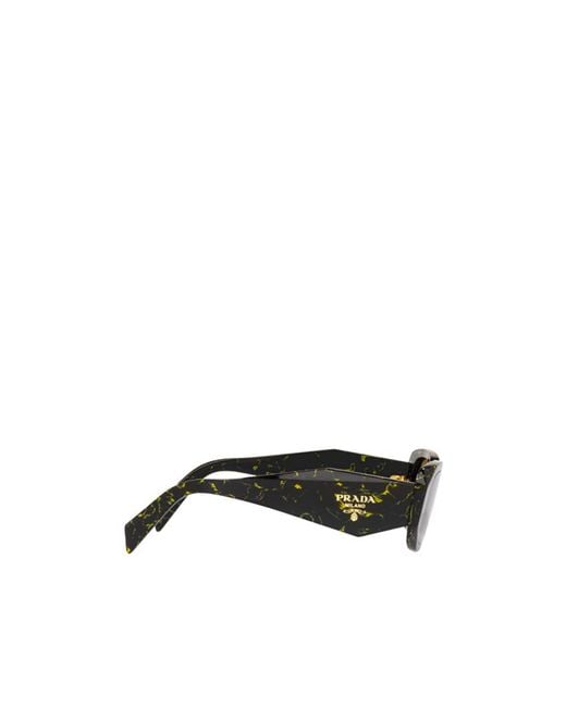 Prada Green Eyewear Rectangular Frame Sunglasses