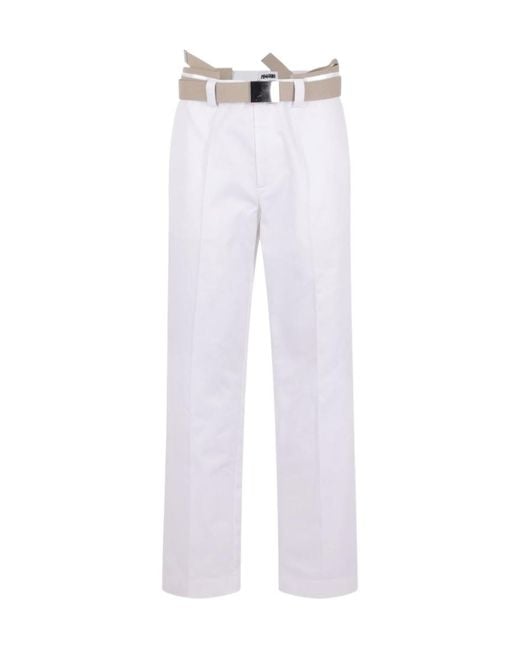 Magliano White Belted Casual Pants for men