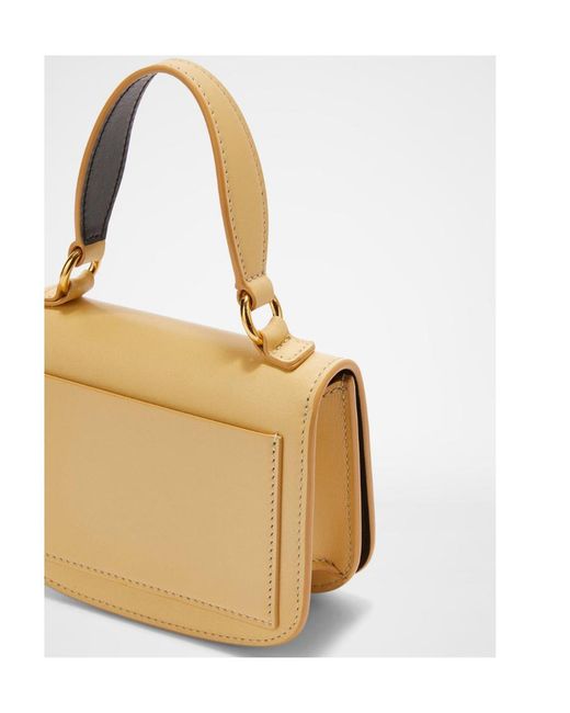 Jil Sander White Logo Print Top Handle Shoulder Bag