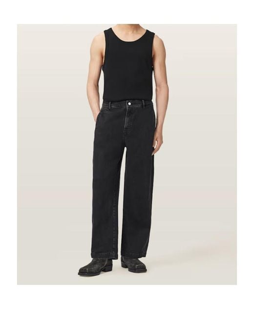 AllSaints Black Belt Loop Jeans for men