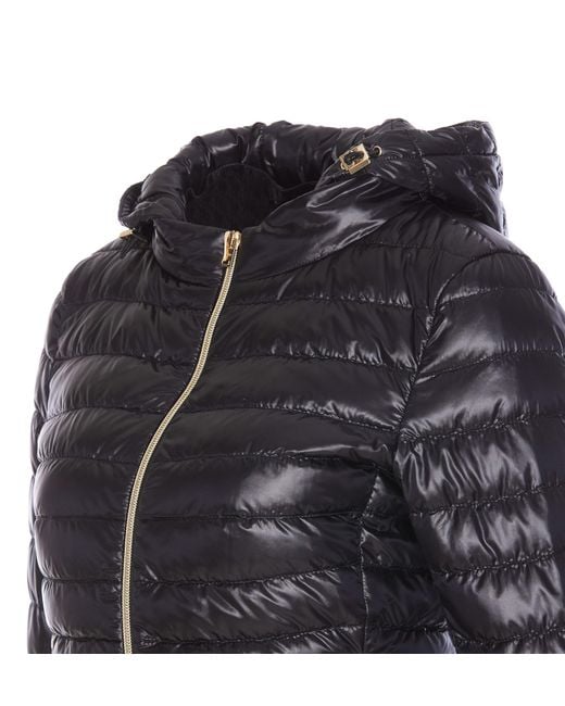 Herno Black Zip-Up Hooded Down Jacket