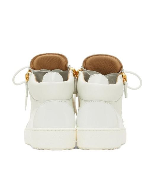 Giuseppe Zanotti White Round Head Strapped High Upper Board Shoes for men