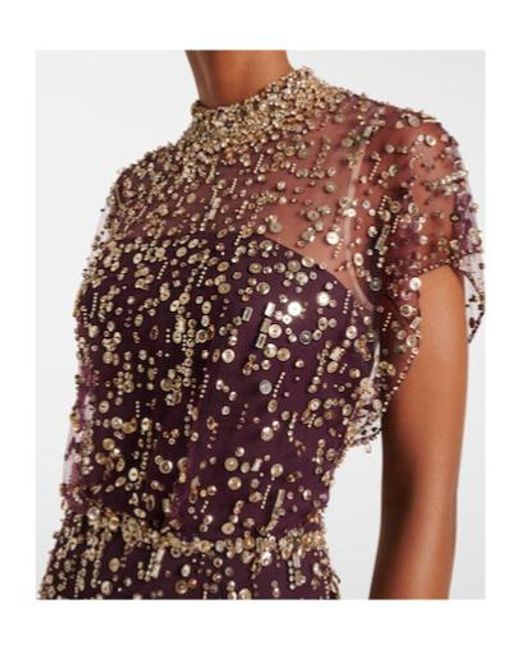 Jenny Packham Purple Sequined Gown