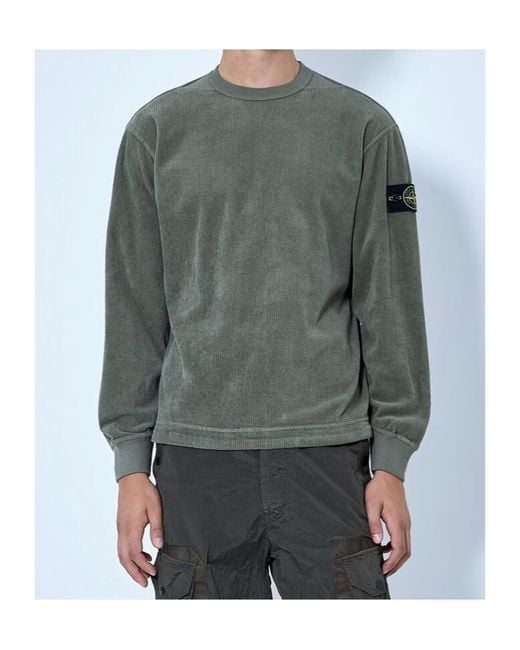 Stone Island Gray Long-Sleeve Sweatshirt for men