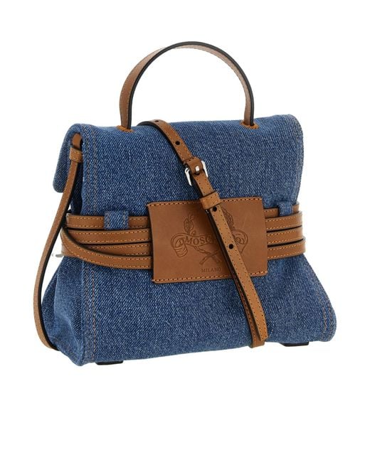Moschino Blue Tie Me Small Clutch