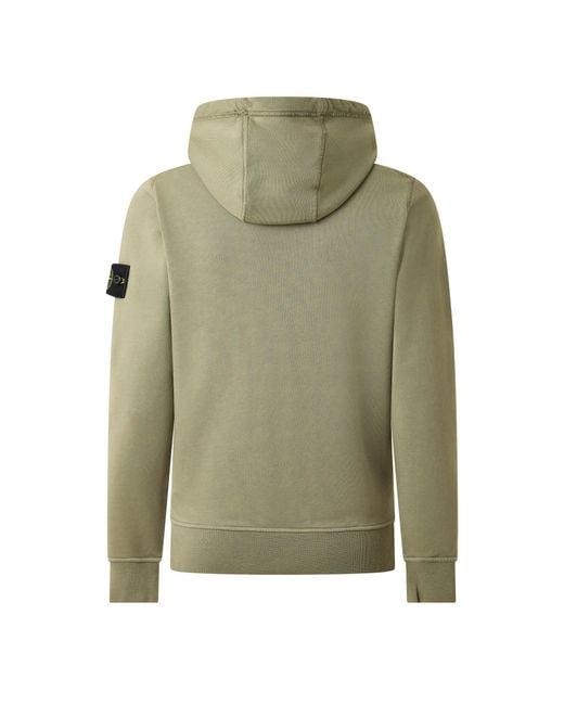 Stone Island Green Drawstring Hood Pullover Sweatshirt for men