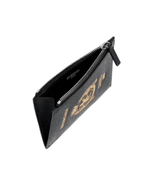 Balenciaga Black Logo Printed Card Holder for men