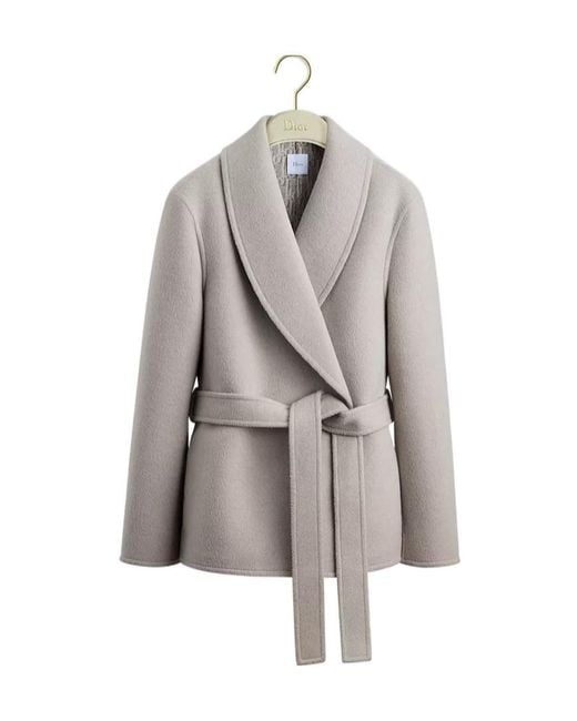 Dior Gray Long-Sleeved Coat