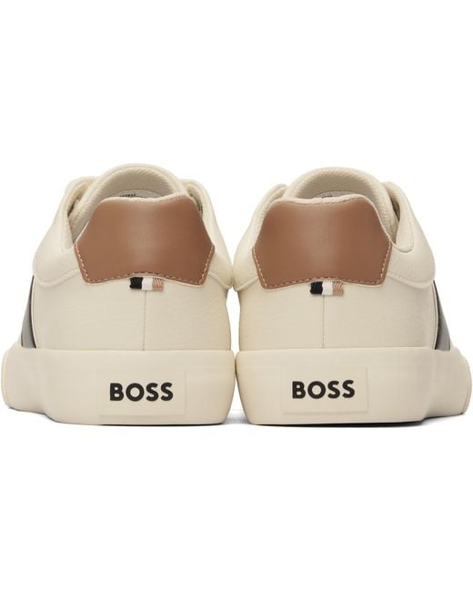 Boss Natural Logo-Print Sneakers for men