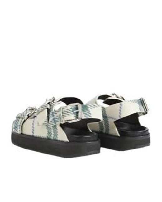 Isabel Marant Green Plaid Buckle Sandals
