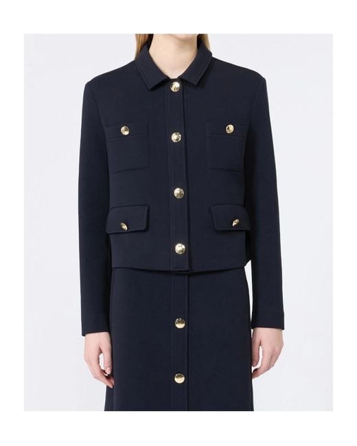 Max Mara Blue Smmsabato Button-Up Jacket