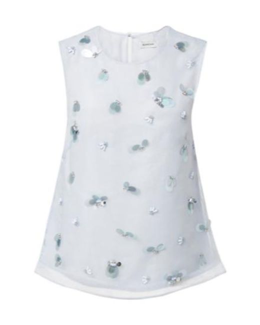 Jonathan Simkhai Blue Celia Embellished Top
