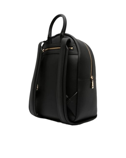 Moschino Black Love Logo Lettering Zipped Backpack