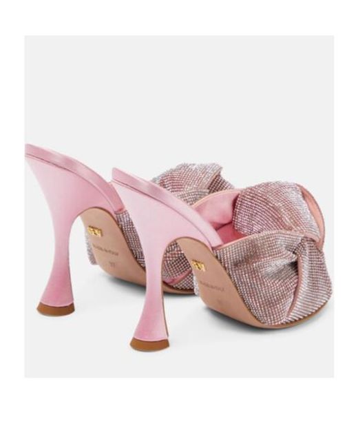 Giambattista Valli Pink Crystal-Embellished Satin Sandals