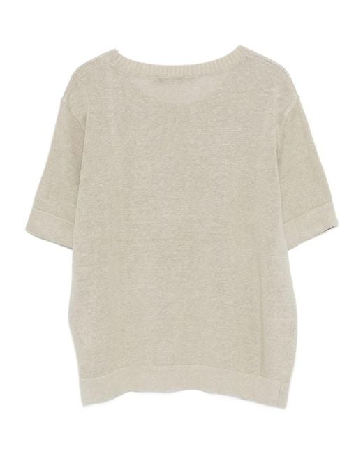 Seventy White Ribbed Knit Top