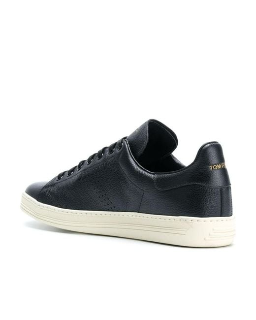 Tom Ford Blue Hollowed-Out T-Shaped Casual Sneakers for men