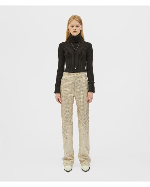 Bottega Veneta Black Rib Knit Turtleneck Jumper