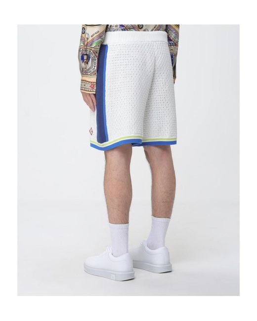 Casablanca Blue Logo Patch Crochet Shorts for men