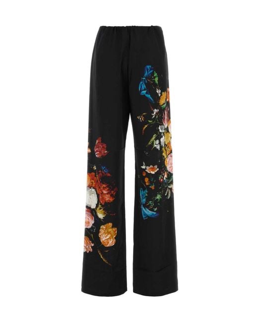 Dries Van Noten Black Elasticated Viscose Pants