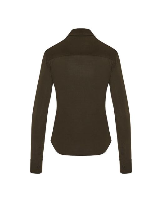 Alaïa Green Button-Up Long-Sleeve Shirt
