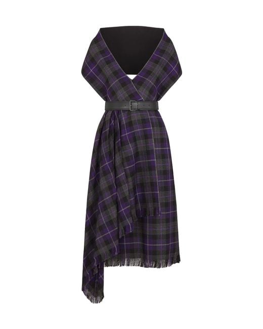Dior Blue Christian Mid-Length Belted Dress