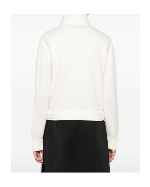 Moncler Natural Grenoble High Neck Quilted Cardigan