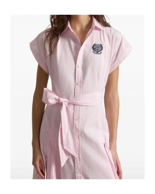 Polo Ralph Lauren Pink Striped A-Line Shirtdress