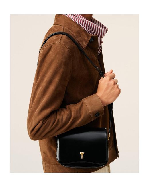AMI Black Ami Alexandre Mattiussi Logo Plaque Shoulder Bag for men