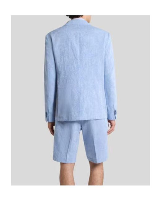 Etro Blue Single Breasted Jacket for men