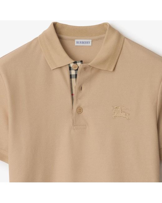 Burberry Natural Check-Trim Logo Polo Shirt for men
