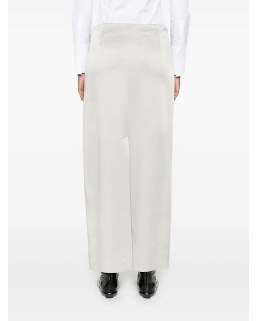 Brunello Cucinelli White Straight-Hem Midi Skirt