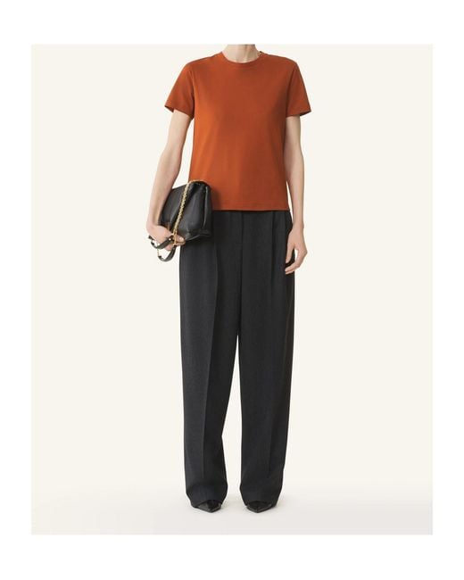 Lanvin Brown Tie-Detail Top