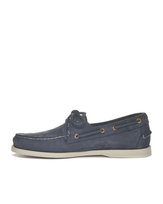 Sebago Blue Suede Boat Shoes for men