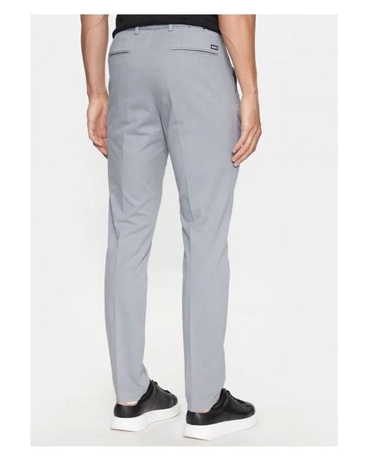 Boss Blue Slim-Fit Stretch Cotton-Gabardine Chinos for men