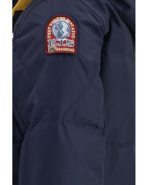 Parajumpers Blue Jacket Bear Long Down Jacket