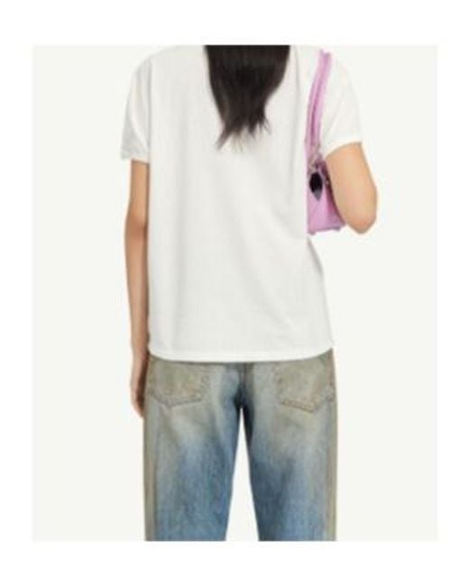 MM6 by Maison Margiela White Logo Printed Crewneck T-Shirt