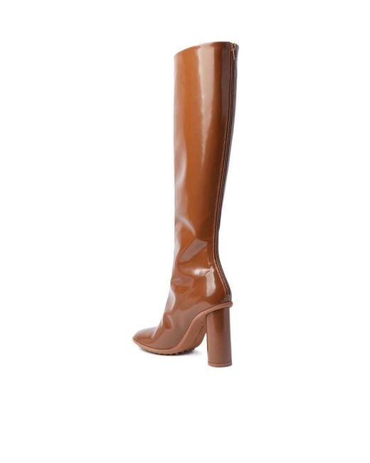 Bottega Veneta Brown Latex Knee Boots