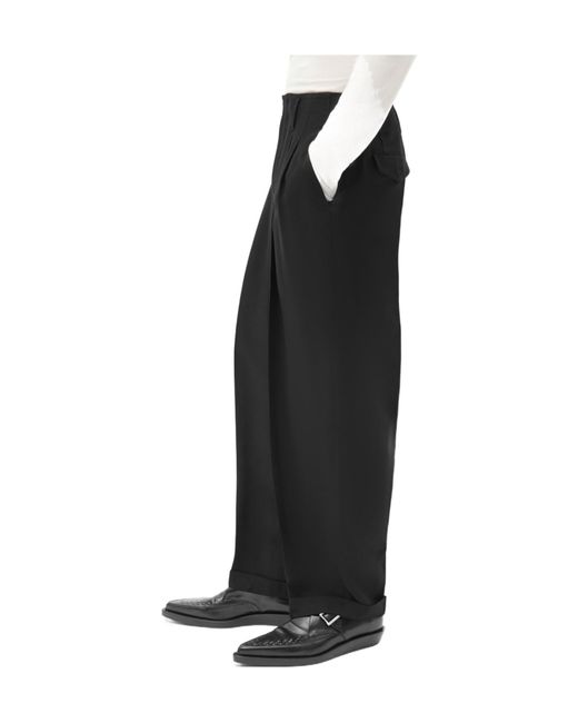 Ann Demeulemeester Black Agdar Pleated Tapered Trousers for men