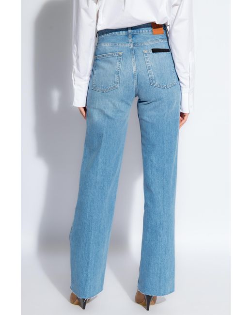 Anine Bing Blue Hugh Wide-Leg Jeans