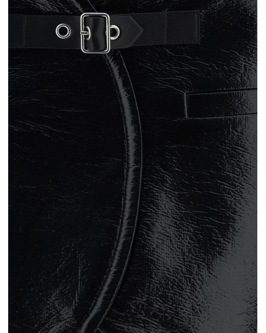 Courreges Black Courrèges Ellipse Vinyl Mini Skirt