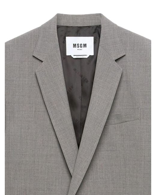 MSGM Gray Double Breasted Tailored Blazer for men