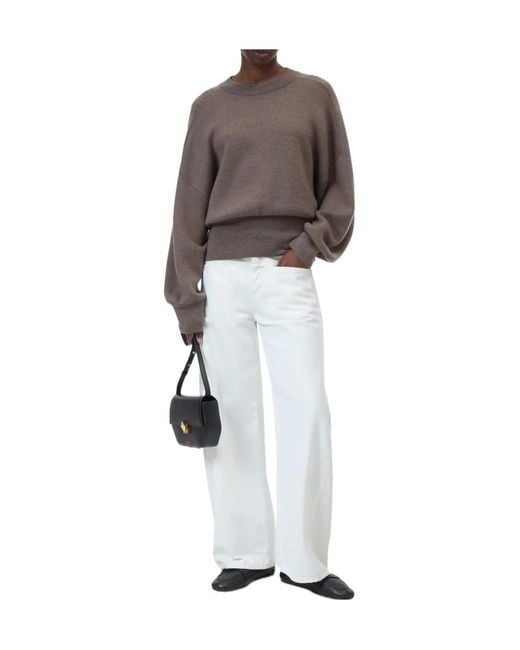 Closed Brown Long-Sleeve Crew-Neck Sweater