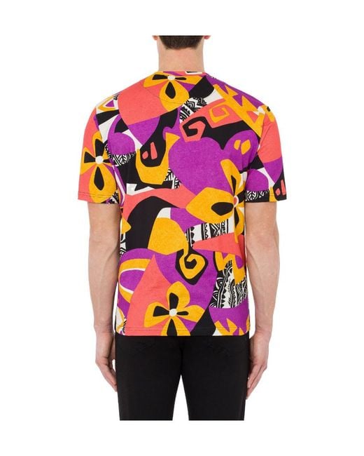 Moschino Pink Geometric Print T-Shirt for men
