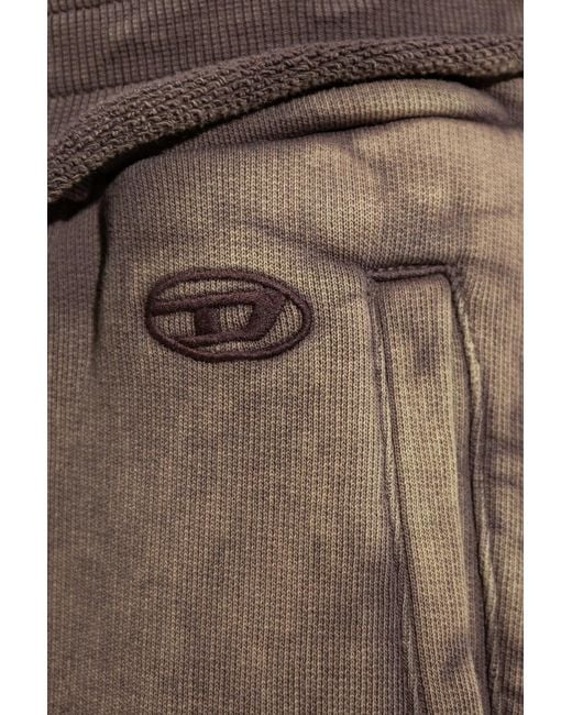 DIESEL Gray Wide-Leg Sweatpants for men