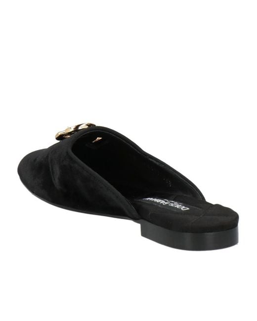 Dolce & Gabbana Black Solid Color Mules