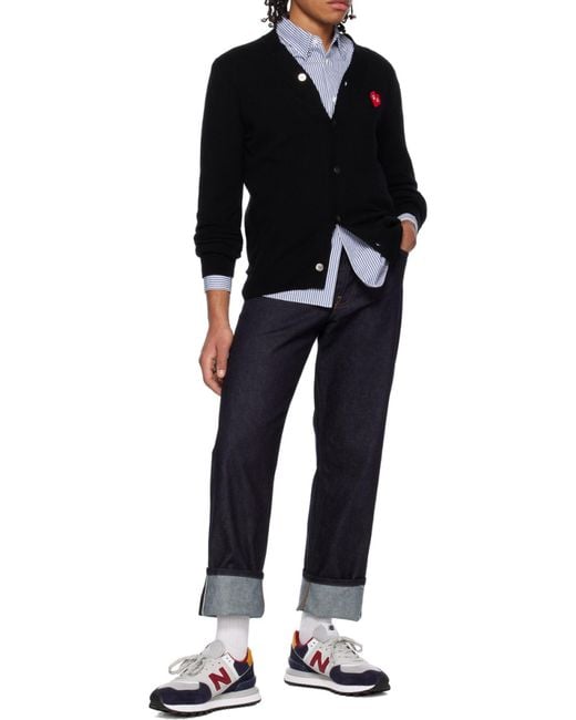 COMME DES GARÇONS PLAY Black Comme Des Garçons Play Logo Patch Buttoned Cardigan for men