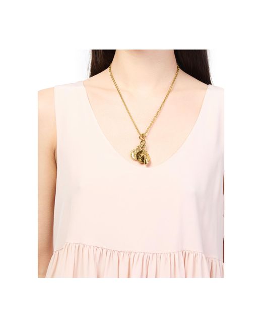 Chloé Metallic Logo Detail Necklace
