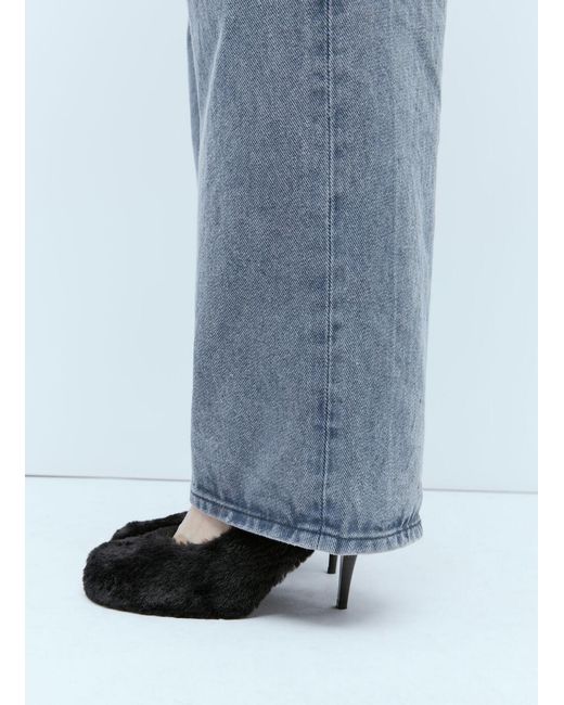 Stella McCartney White Ryder Round Toe Shaggy Pumps
